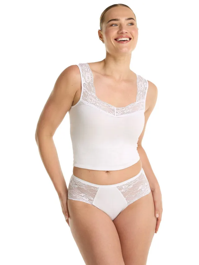 Ten Cate Basic midislip met kant wit