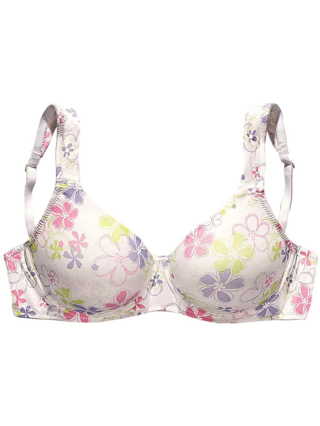 T-shirtbeha met beugel wit met bloemenprint, foto 2