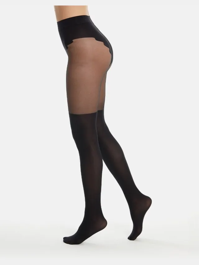 Cette panty ILLUSION 20-60 den -M- jarretel illusie zwart