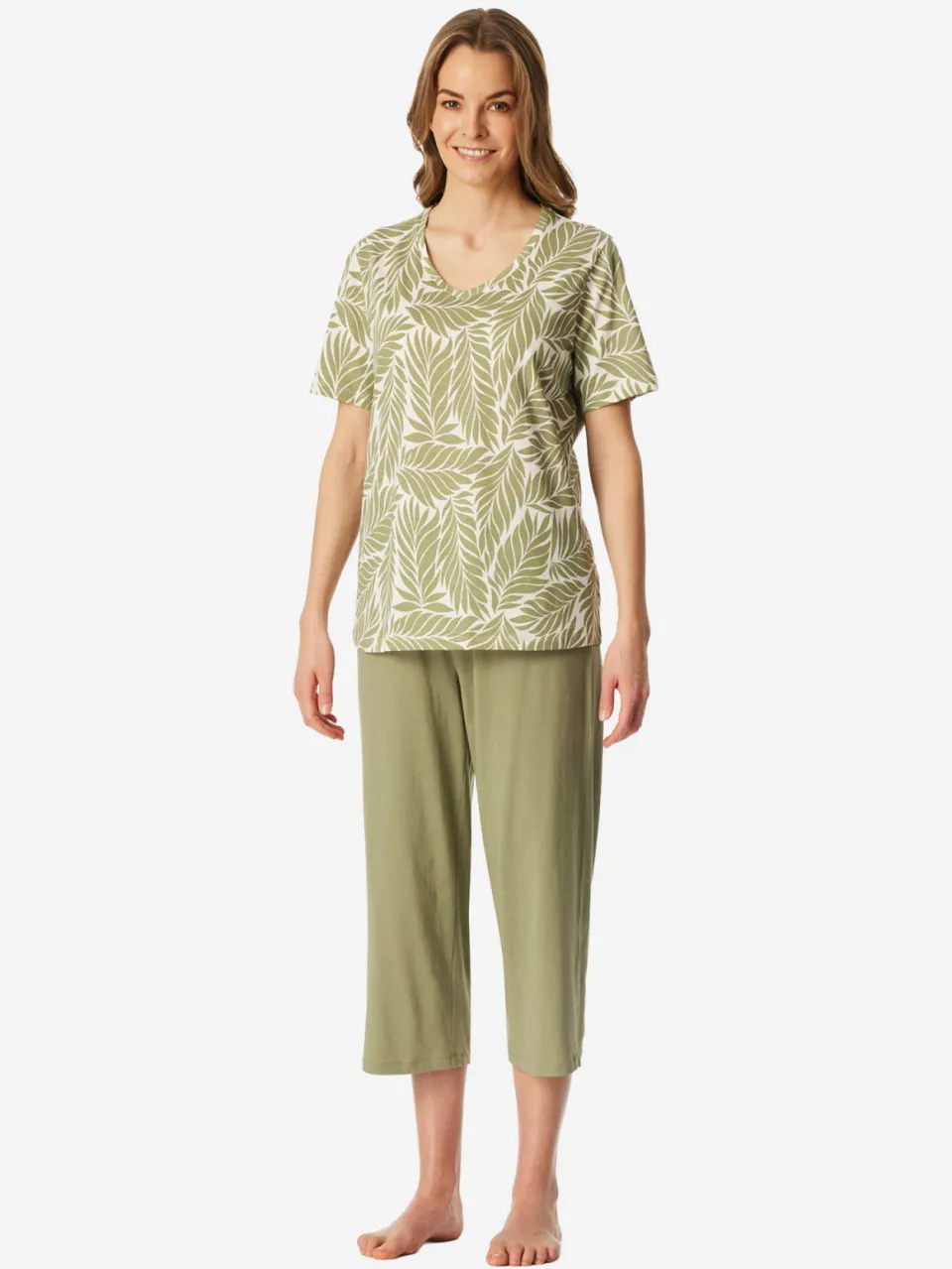 Schiesser Vrouwen Pyjama Comfort Essentials groen