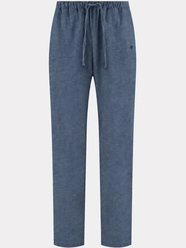 Yumeko pyjamabroek heren flanel denim blauw m Denim Blue