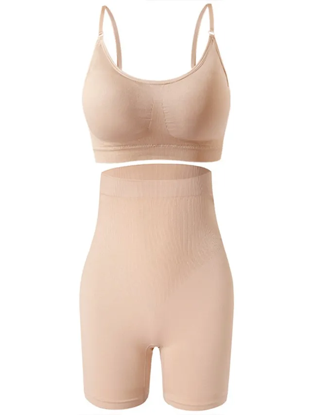 Teep Corrigerende Legging & Bralette – Corrigerend Ondergoed Dames – Shapewear Dames – Beige –