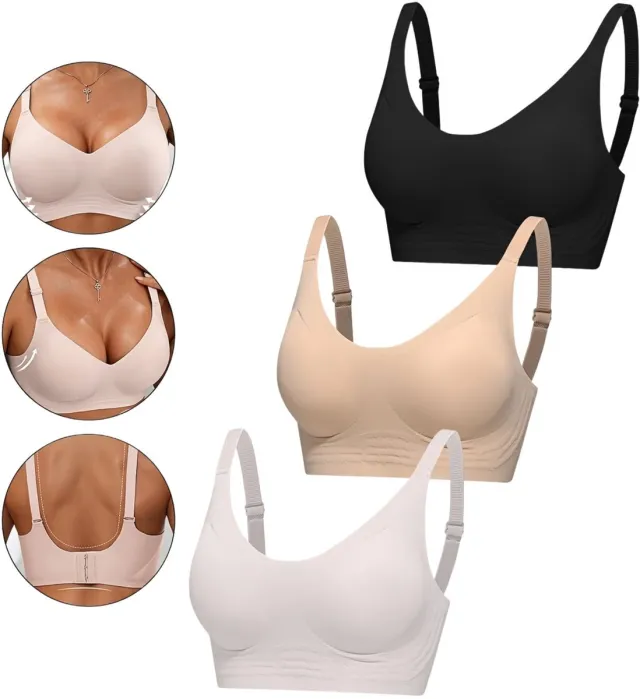 Currero BH Zonder Beugel - Strapless - Zonder Bandjes - Met Voorsluiting - Push-up Bh's - Comfort Beha - Comfortabel - Grote Sluiting - Zwart + Abrikooskleur