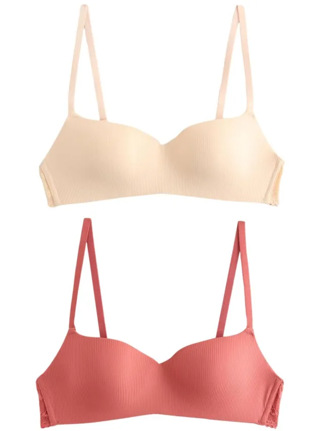 Next Dames - Set van 2 Ultimate Comfort beha's met lichte vulling zonder beugel - Crème Rust/Ecru