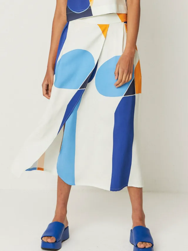 Skfk dames vegan Rok Areli Meerkleurig Blauw