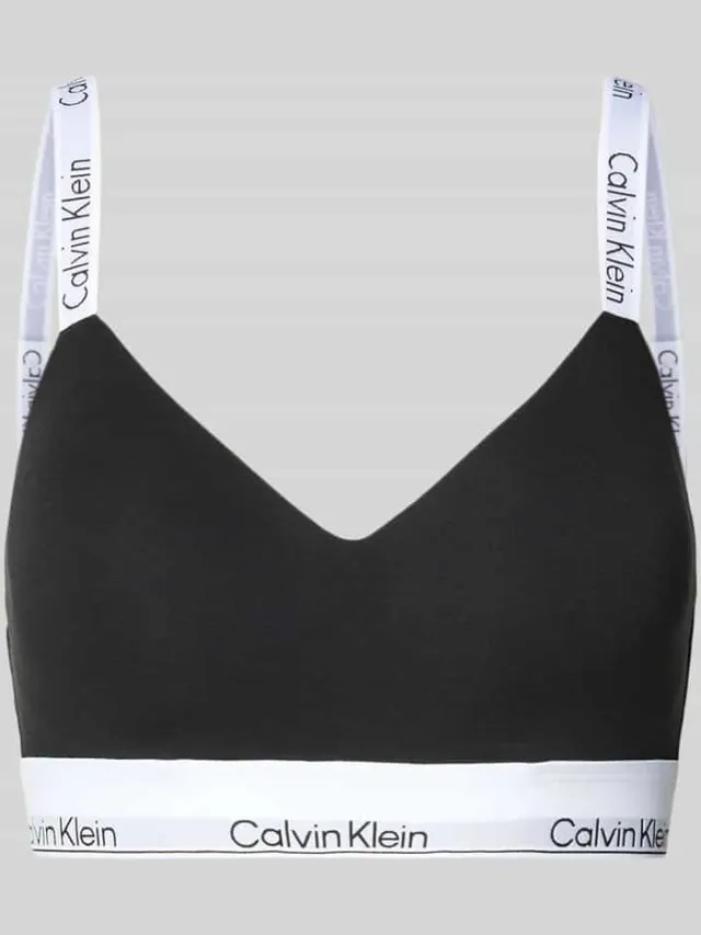 Calvin Klein Bralette met label in band Zwart