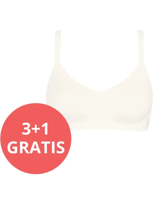 Sloggi ZERO Feel Pure Soft bra Dames Beha - ZIJDE WIT