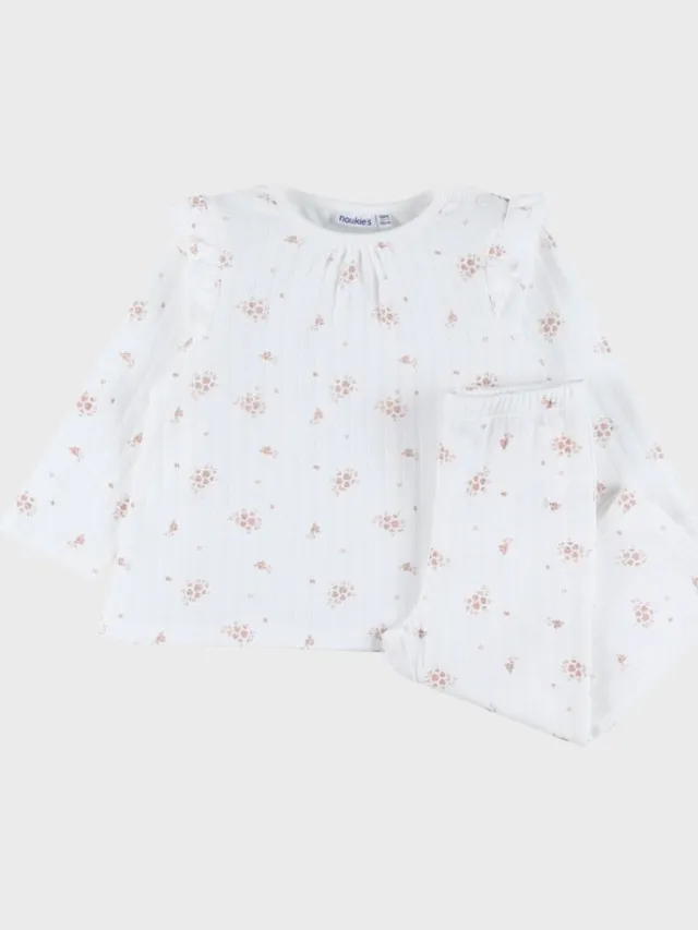 Noukie's Pyjama - Meisje - Katoen - Gebloemd - 7 / 8jaar 122 /128 roze