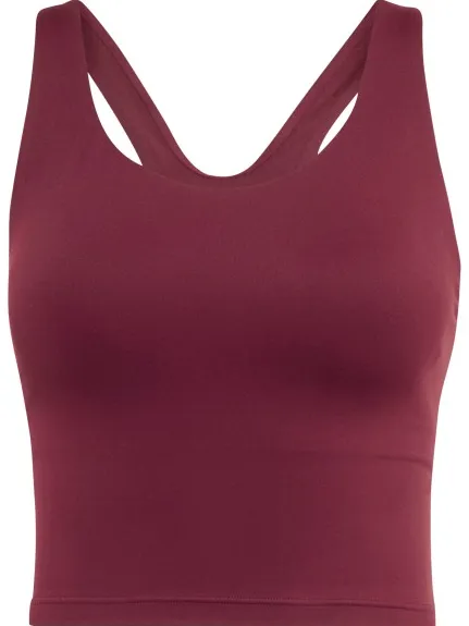 Adidas All Me Medium Support Bra Tank sportbeha bordeaux Rood