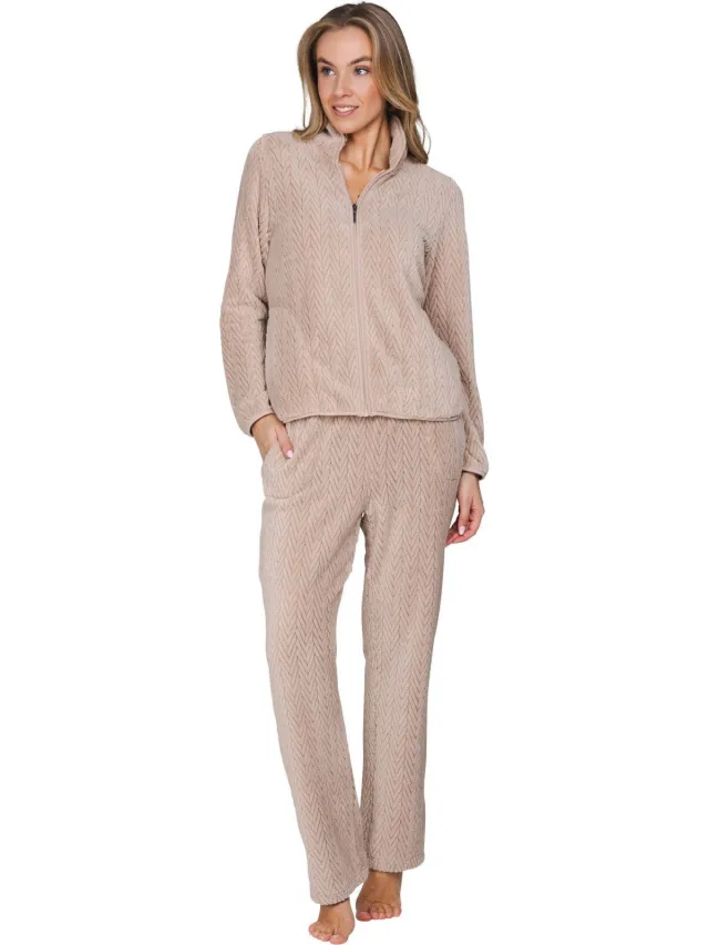 Pastunette fleece huispak - lichtbruin