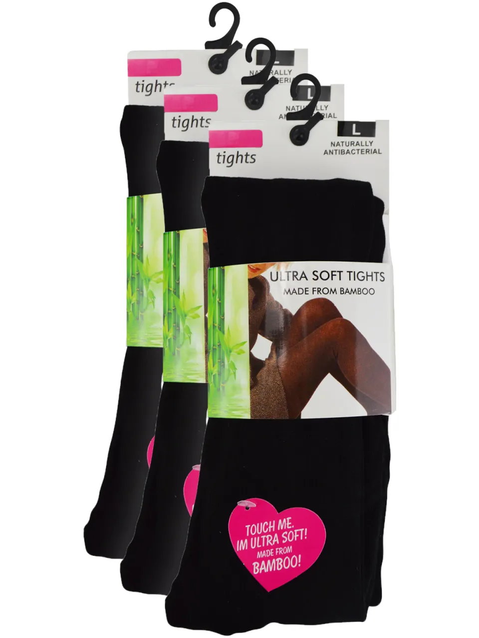 3 Paar Dames Bamboeleggings | Sock Snob | Zachte Effen Opaque Panty’s | Warme Zwarte Panty - Zwart, foto 2