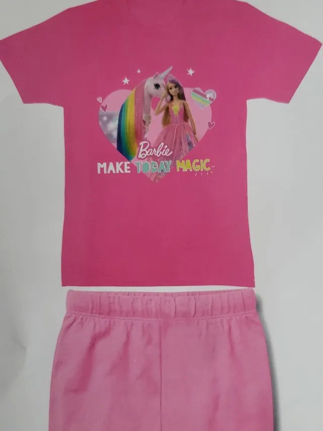 Barbie Shortama - pyjama - Barbie - roze pyjama - broek met shirt