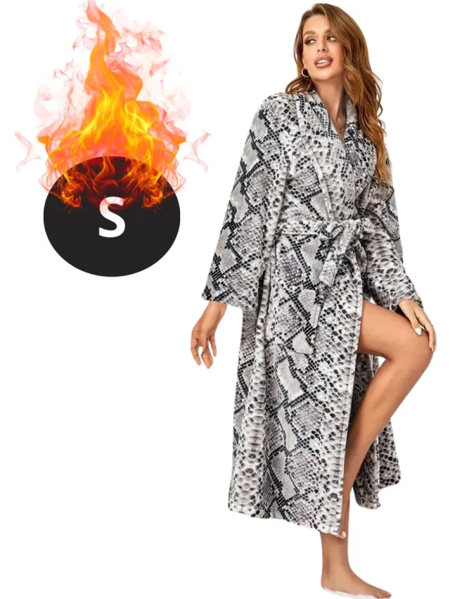 Nivard Badjas Dames - Fleece - Katoen - Badstof - Sauna - Hamam - Wafel - Bathrobe - Duster - Ochtendjas - Spa - Kimono - Zwart Wit