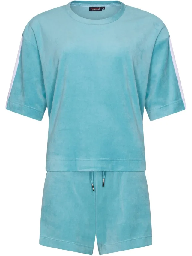 Rebelle Dames Shortama Rebelle - Tropical Turquoise - Velours