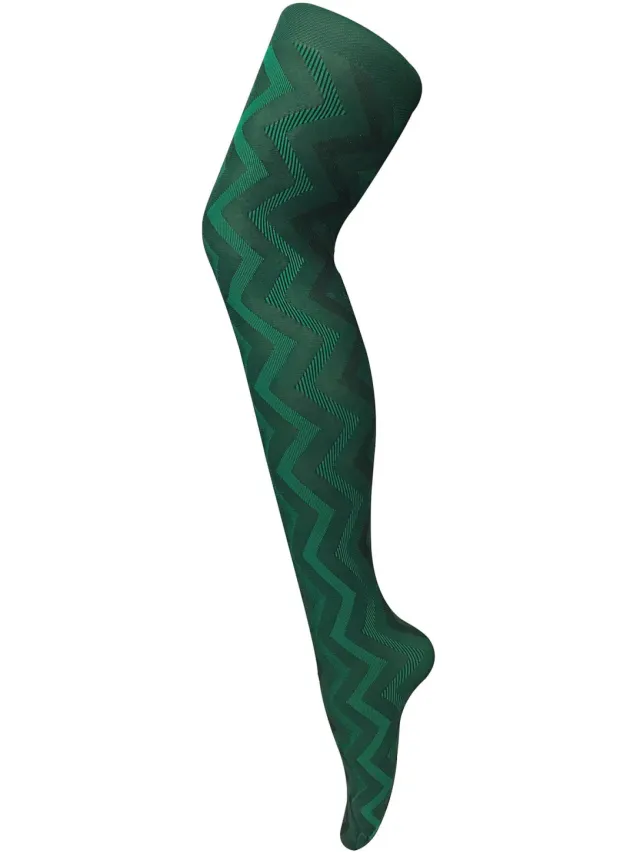 Sock Snob Dames80 denier ondoorzichtig patroon panty's - Weef Groen