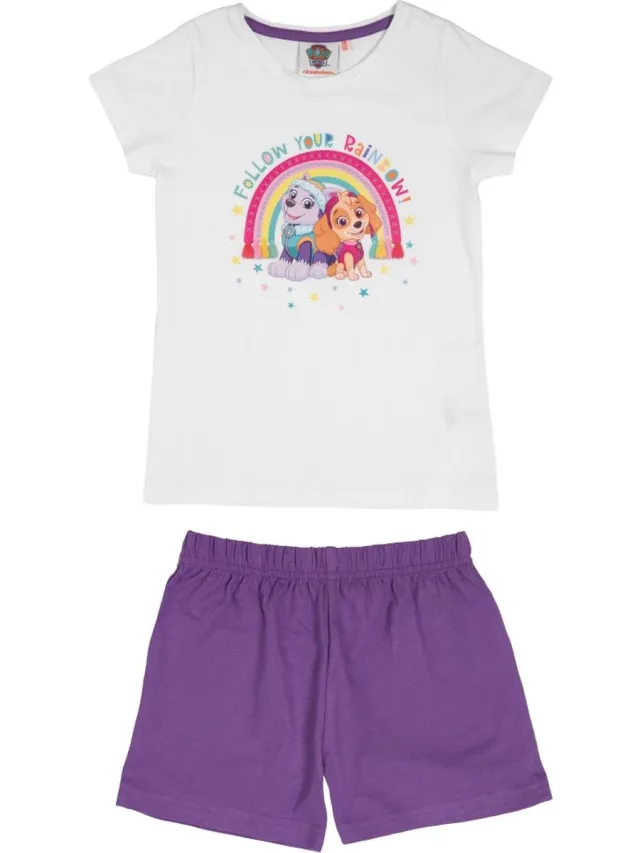 PAW Patrol Pyjama / Shortama - Wit / Paars - Katoen