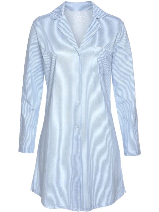 nachthemd blauw en wit gestreept blauw/wit