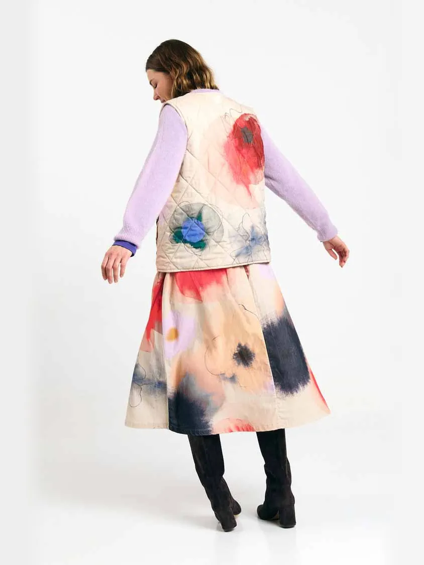 SUITE13LAB dames vegan Rok Dax Garden Print Crème