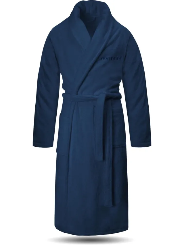 normani Unisex premium badjas „Sivas“ marineblauw
