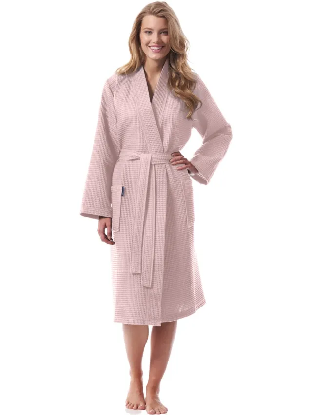 Morgenstern Badjas Damen Licht - 100% Katoen - Wafel - Roze