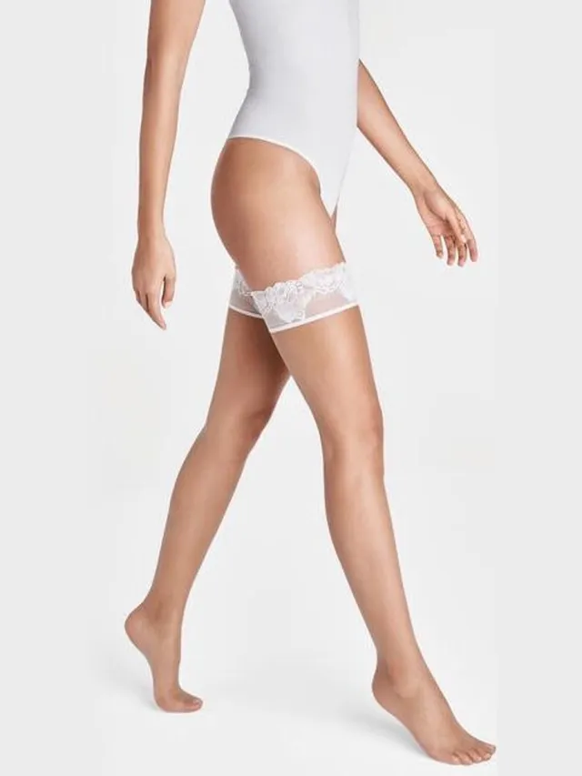 Wolford Hold Up Kous Nude 8 Lace Caramel