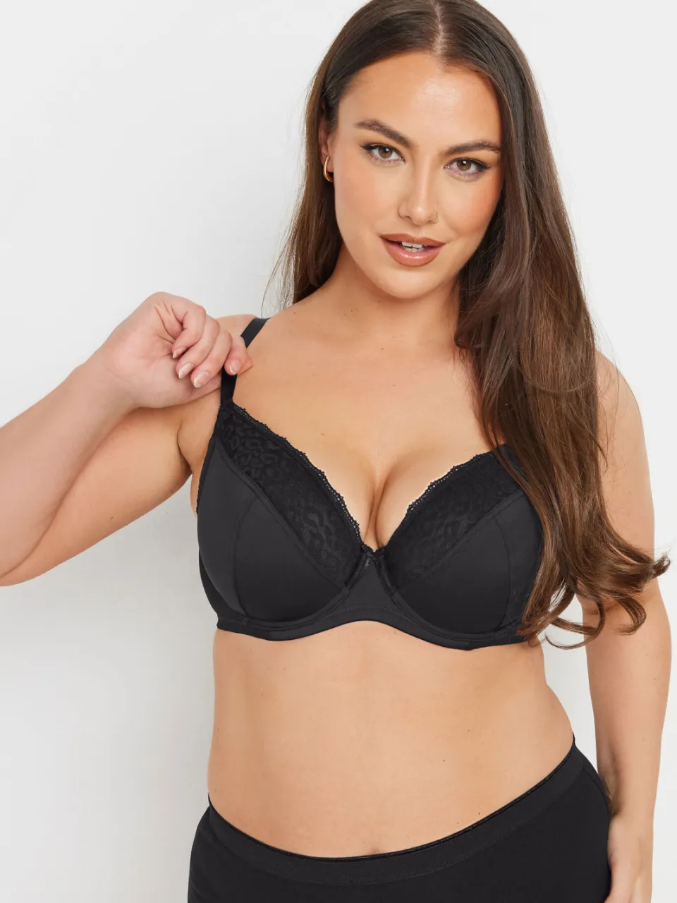 Yours 3 Pack Mesh Bh's Met Kanten Rand Met Dierenprint En Beugel In Zwart/Roze, foto 3
