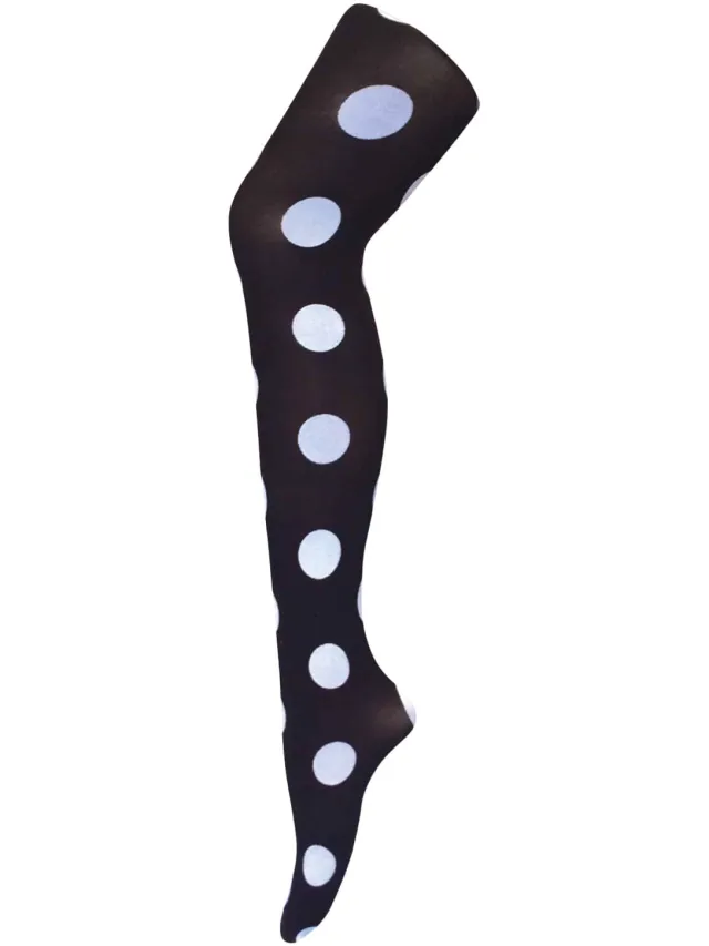Sock Snob Dames80 denier ondoorzichtig patroon panty's - Big Spot Wit
