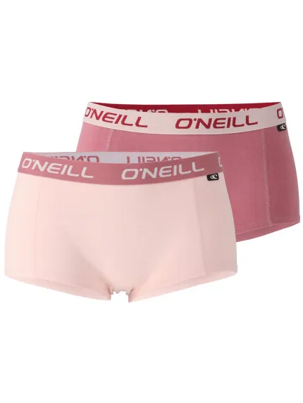 O'Neill Boxershort dames 2-pack effen licht/ Roze