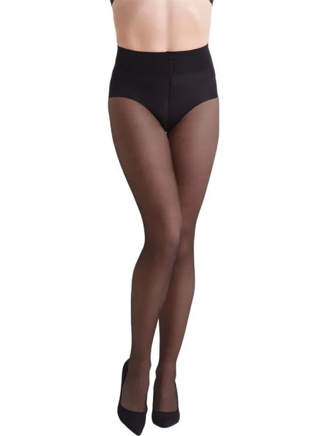 NOMI Bodywear NOMI Shapewear - Corrigerende panty 30D met hoog uitgesneden broekje - Zwart