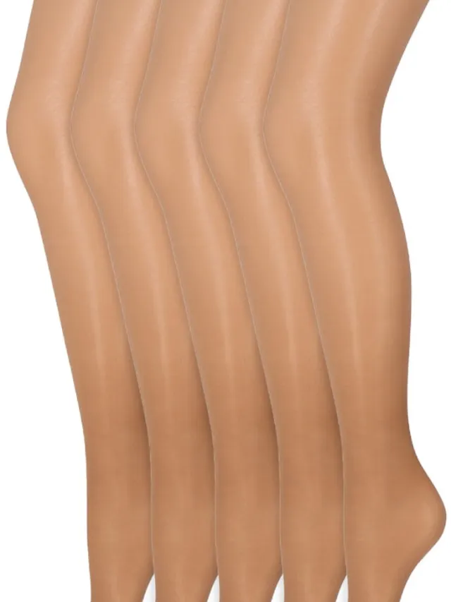 Marianne Zijdeglans Panty | Transparant Van Teen Tot Taille | 15 Denier | Merk: Marianne | Maat: S T/M Xxxl | Kleur: Dore | 5 Paar Beige