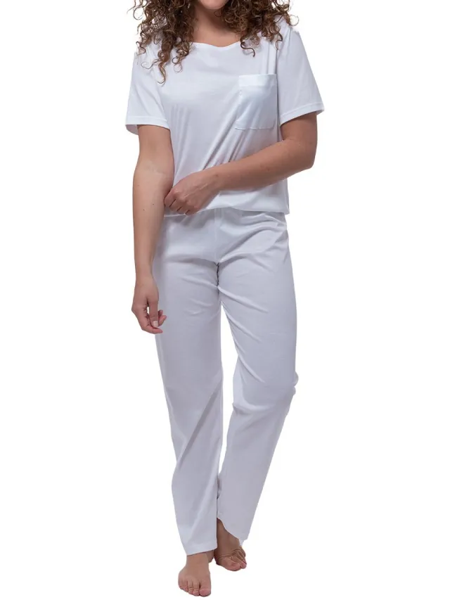 Mey Dames pyjama Malea wit