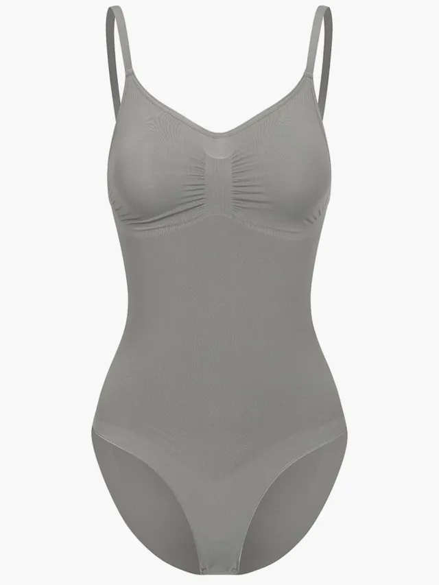 cfab Corrigerende bodysuit met slipje - Grafiet - XL - Corrigerende Body - Naadlos - corrigerend ondergoed dames