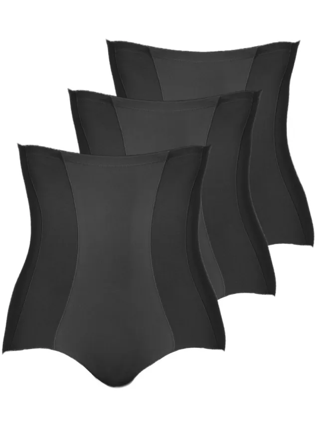 Nina von C. 3-pack High waist Cotton Shape Zwart