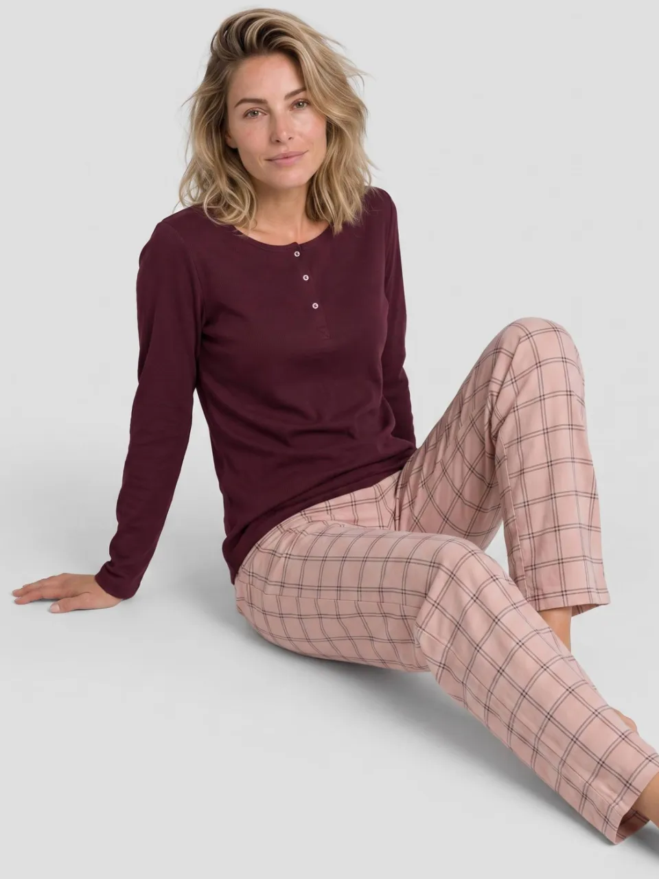 Dreamcovers pyjamaset bordeaux/oudroze, foto 3
